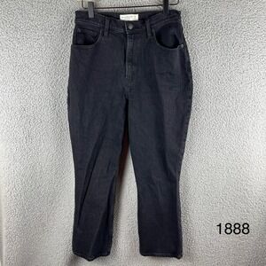 Abercrombie & Fitch Flare Jeans Ultra High Rise Black Wash Denim 29/8 Curve Love